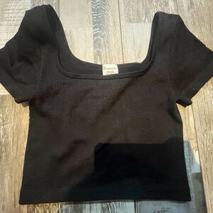 No Boundaries Black Ribbed Crop Top